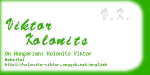 viktor kolonits business card